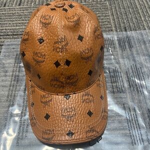 MCM Tan Monogram Baseball Cap